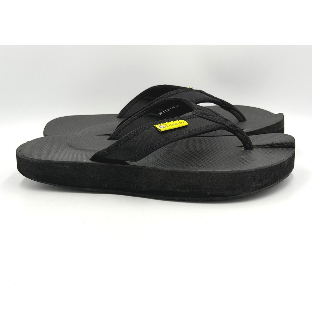 The Healing Sole Flip Flops Womens 11.5 Mens 10 Black Recovery Sandals
